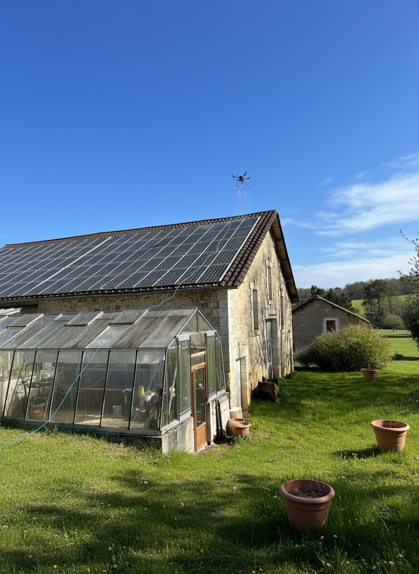Nettoyage de panneaux solaires par drone